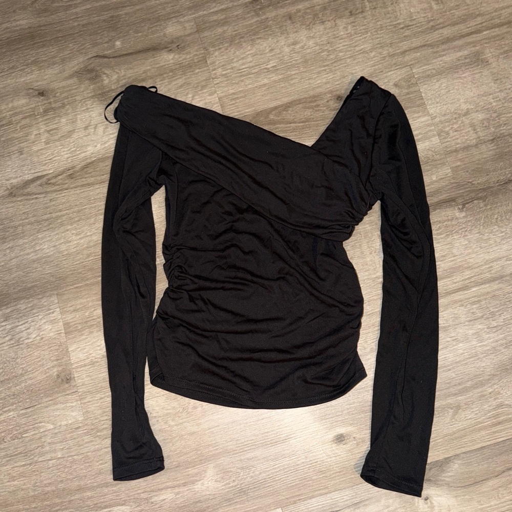 FREE PEOPLE Cupro Jeni Off-The-Shoulder Long Sleeve Top - Picture 8 of 10